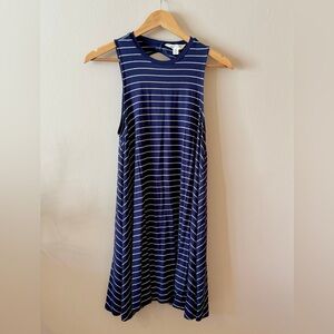 Loose Striped Navy Stretchy Tank Dress
